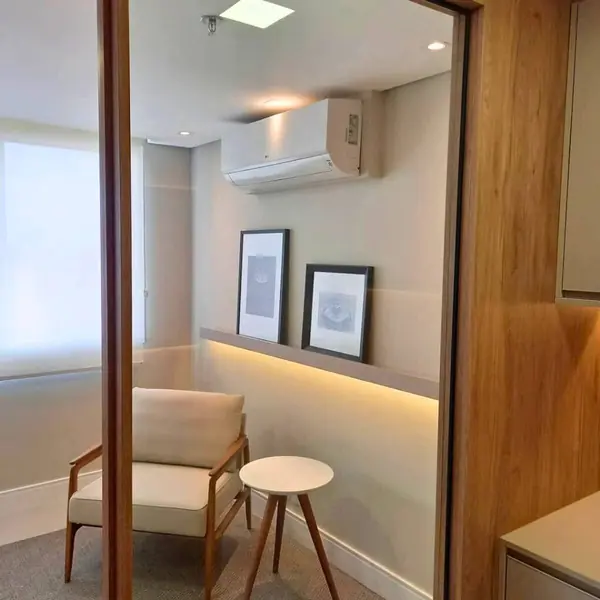 Cassete linear embutido em sanca de gesso